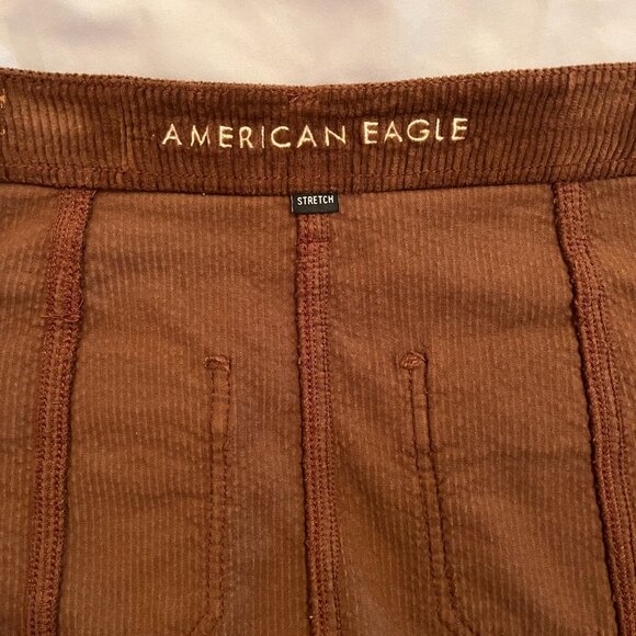 American Eagle Corduroy Button-Up Skirt Size 000 Regular Super Hi-Rise A-Line - Picture 4 of 11